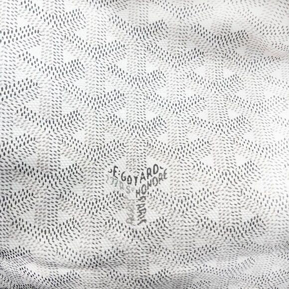 Goyard Goyardine Saint Louis PM White Shoulder Tote Bag &amp; Pouch Wallet