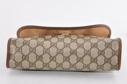 Gucci GG Supreme Ophidia Sherry Line Clutch Bag Wallet Web Canvas Tan