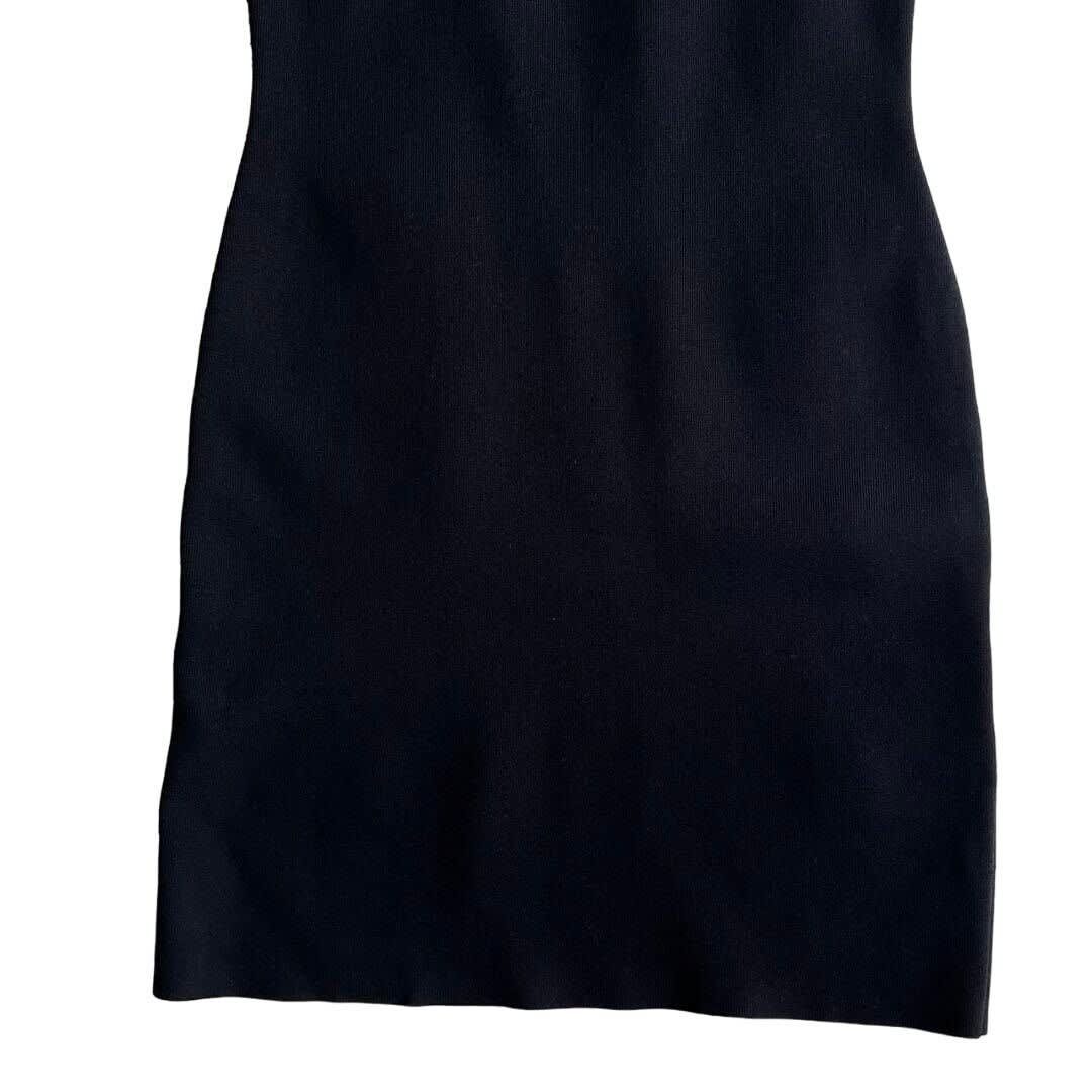 Alexander Wang Logo Jacquard Trim Tank Mini Dress Colorblock Black White XS