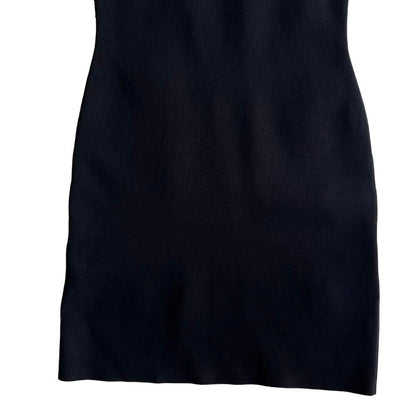 Alexander Wang Logo Jacquard Trim Tank Mini Dress Colorblock Black White XS