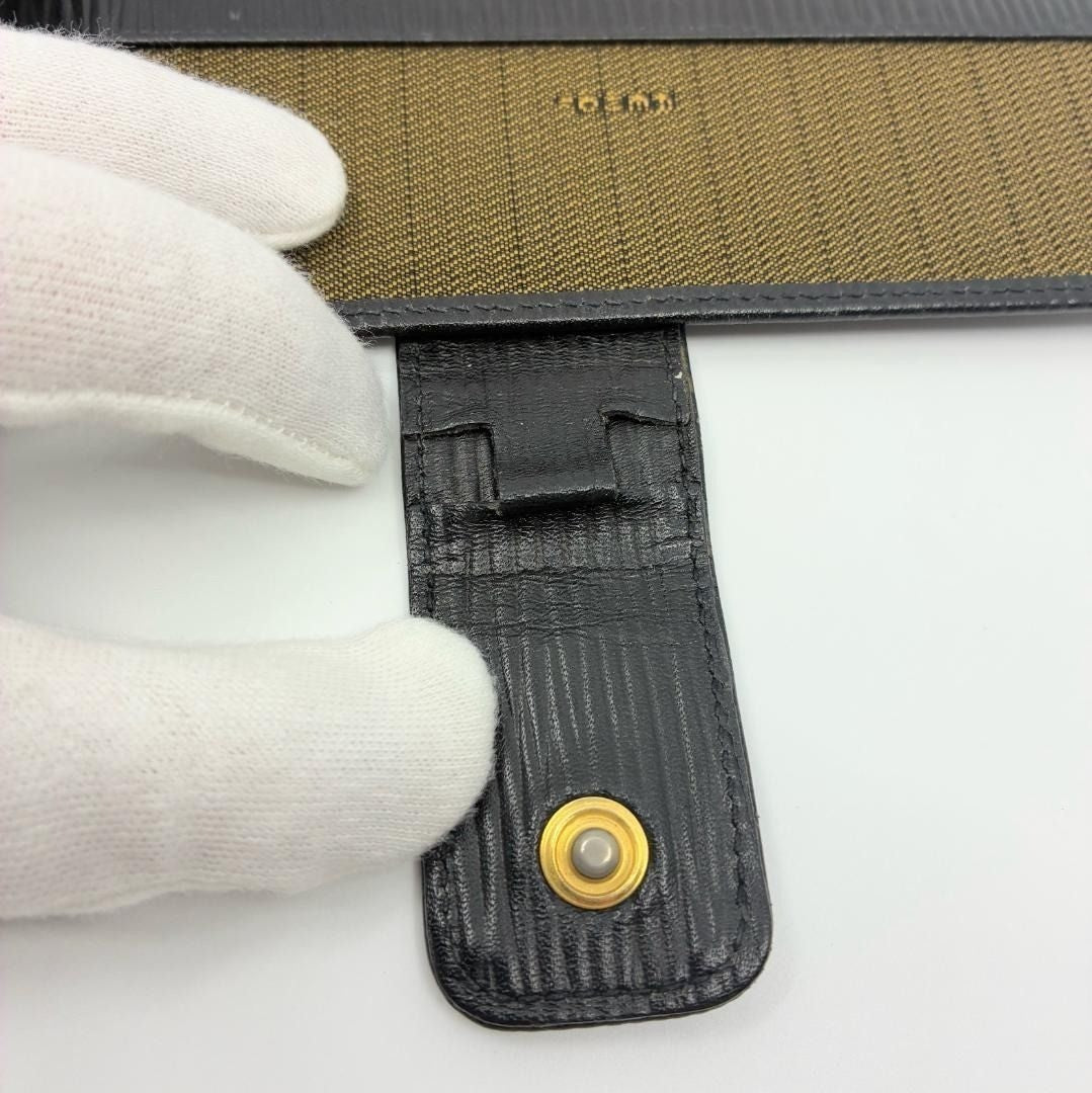 Fendi Epi Leather Agenda Pass Port Cover Case Notebook Black