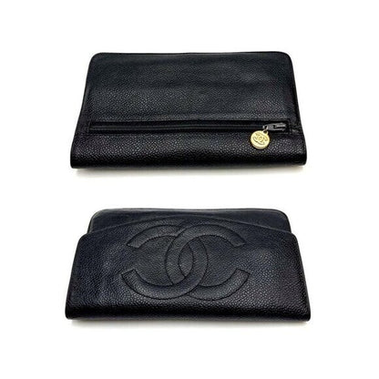 Chanel CC Classic Timeless Caviar Flap Wallet on Chain Purse Black Bag