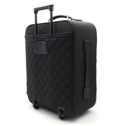 Chanel CC Quilted Nylon Luggage Carry-on Trolley Wheels Travel Bag