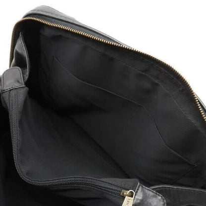 Chanel CC Wild Stitch Vintage Quilted Shoulder Bag Tote Calfskin Black