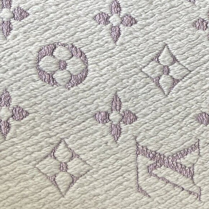Louis Vuitton Logomania Silk Wool Scarf Monogram Grey Light Purple Pink