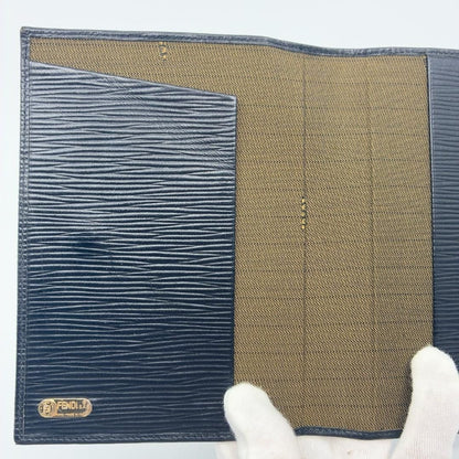 Fendi Epi Leather Agenda Pass Port Cover Case Notebook Black