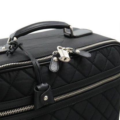 Chanel CC Quilted Nylon Luggage Carry-on Trolley Wheels Travel Bag