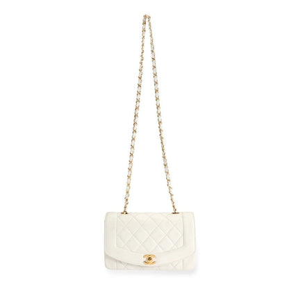 Chanel Diana Medium Single Flap Quilted Lambskin Bag White