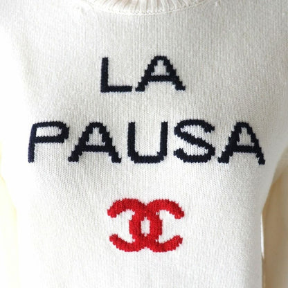 Chanel Cashmere Sweater LA Pausa Cruise Turtleneck Knit Top White 34