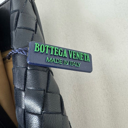Bottega Veneta Intrecciato Nappa Shoulder Bag Purse Navy Black Leather