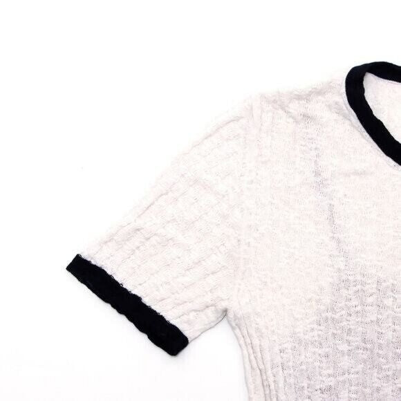 Chanel CC Knit Mini Dress White Cotton Colorblock Cruise Collection