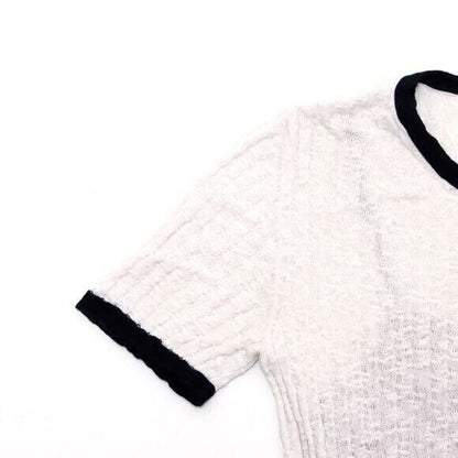 Chanel CC Knit Mini Dress White Cotton Colorblock Cruise Collection