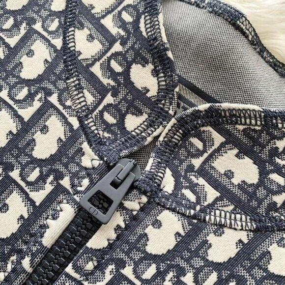 Authentic Christian Dior Trotter Logo Navy Monogram Vintage Dress Y2k Oblique