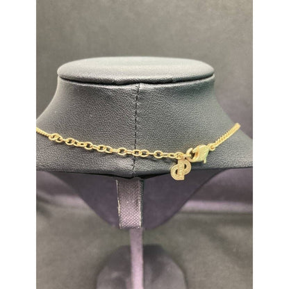 Christian Dior Vintage Rhinestone Crystal Round Necklace Gold Plated