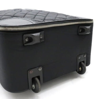 Chanel CC Quilted Nylon Luggage Carry-on Trolley Wheels Travel Bag