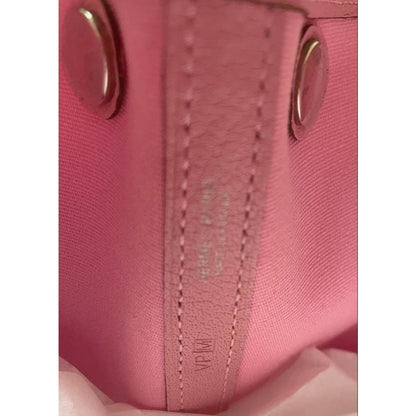 Hermes Garden Party TPM Toile Officier Vache Leather Tote Bag Pink Handbag