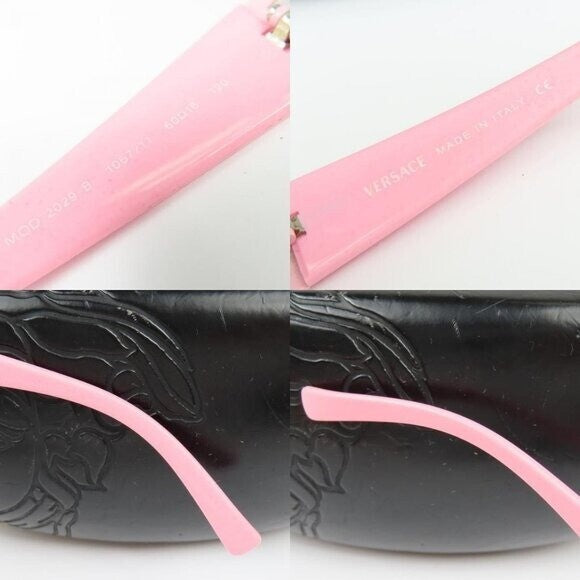 Rare Versace Vintage Medusa Semi Rimless Pink Rose Sunglass Es 90s 2029-B