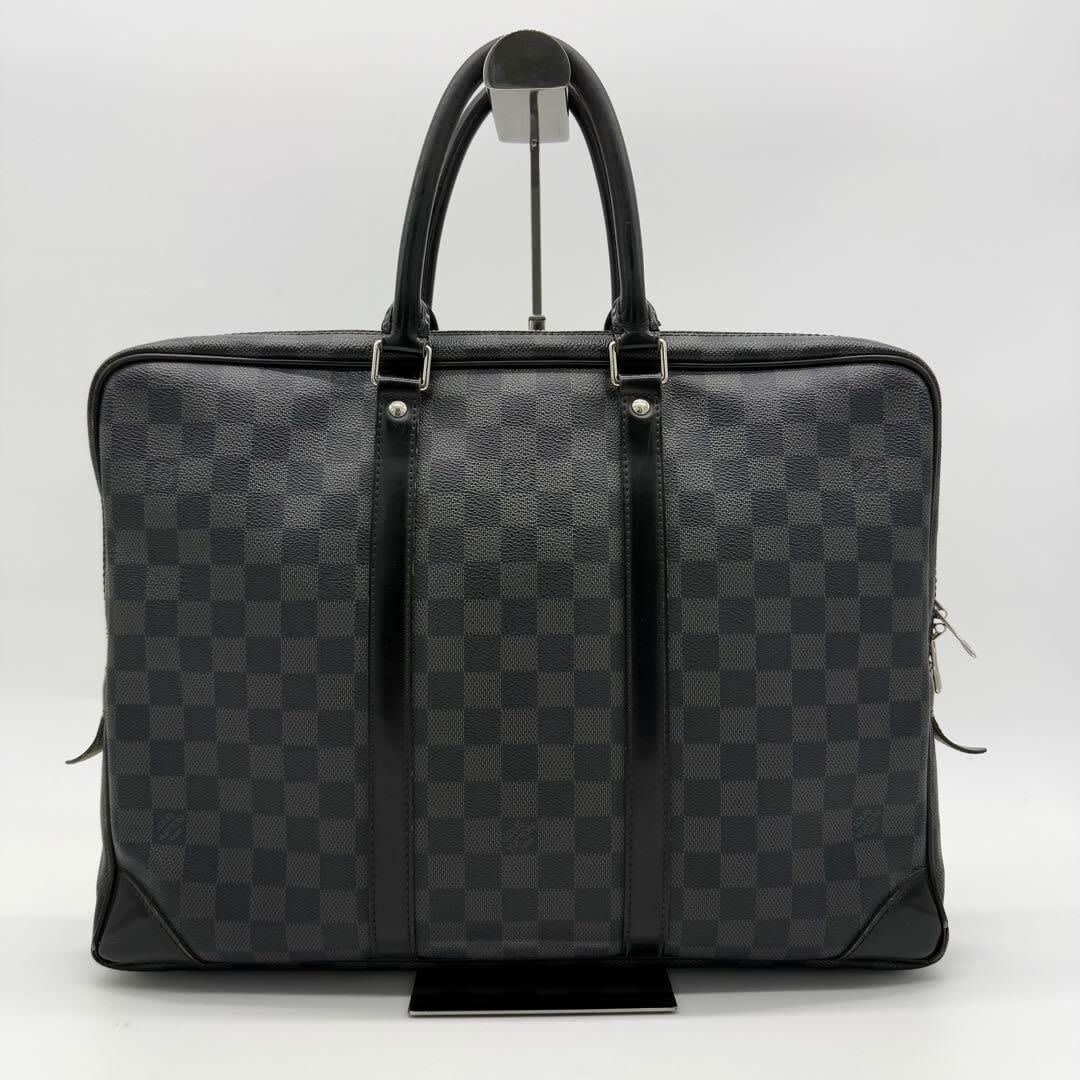 Louis Vuitton Damier Graphite Porto Document Voyage PM Bag Black Mens