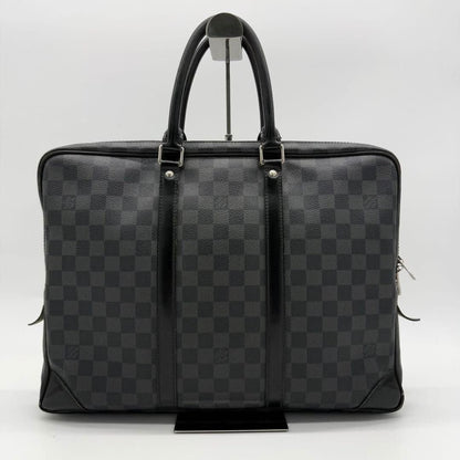 Louis Vuitton Damier Graphite Porto Document Voyage PM Bag Black Mens