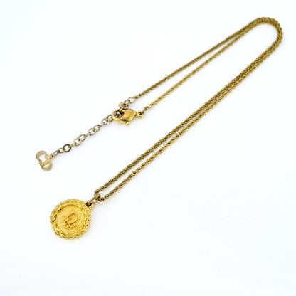 Christian Dior Vintage Gold Plated Necklace Medallion