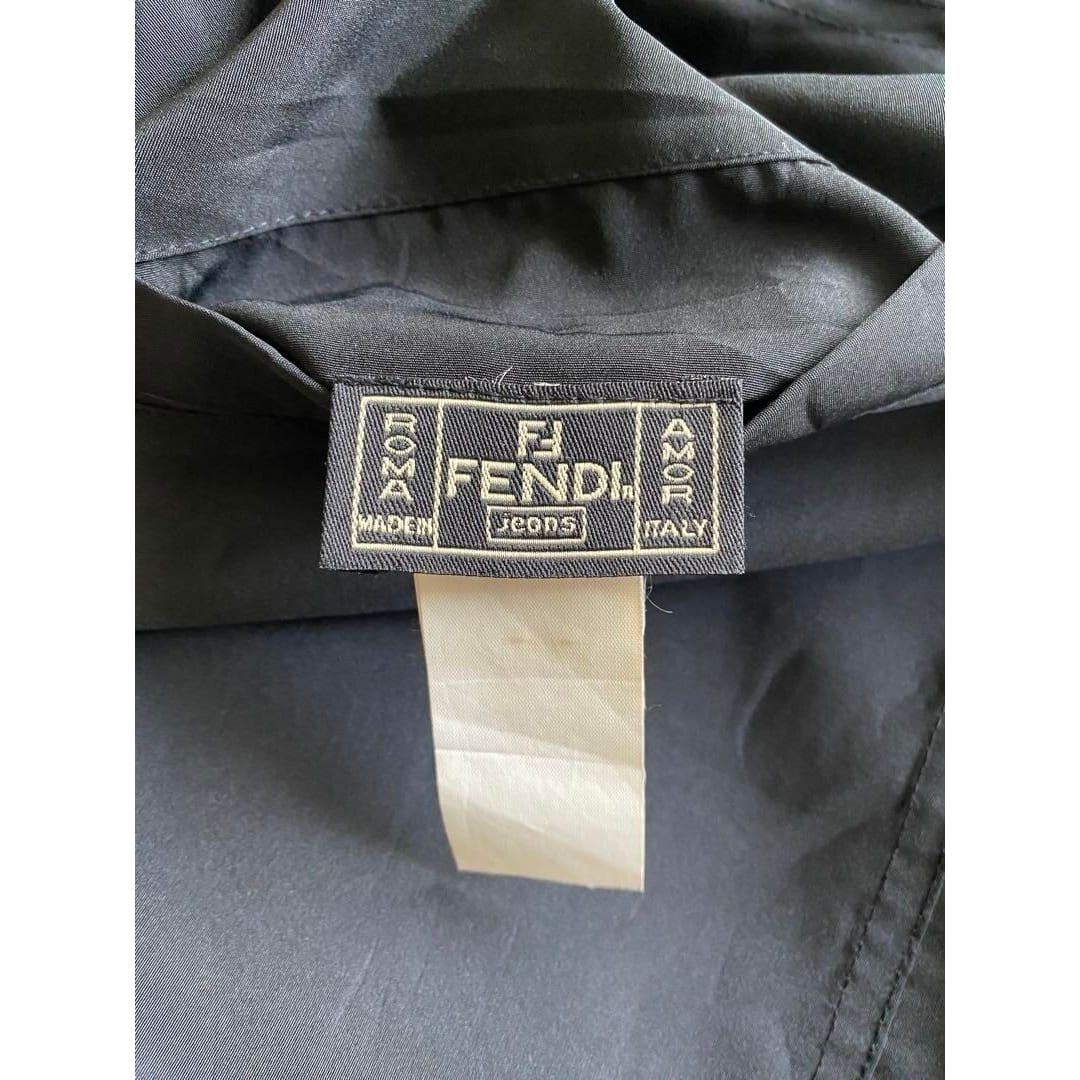 Fendi Vintage Zucca Monogram Reversible Jacket Trench Coat Brown
