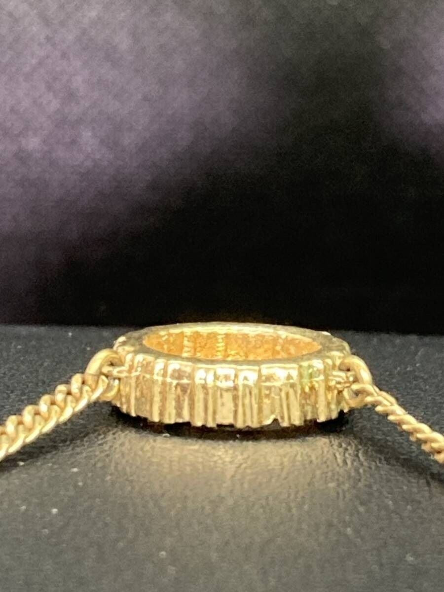 Christian Dior Vintage Rhinestone Crystal Round Necklace Gold Plated