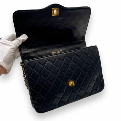 Chanel Vintage Matelasse Lambskin Leather Quilted Shoulder Bag Chain