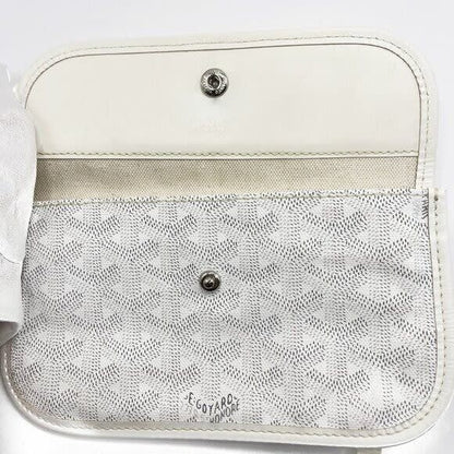 Goyardine Saint Louis PM White Shoulder Tote Bag &amp; Pouch Wallet