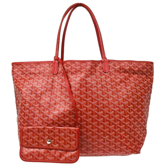 Goyard St Louis GM Red Shoulder Tote Bag &amp; Pouch Goyardine Saint Louis Purse