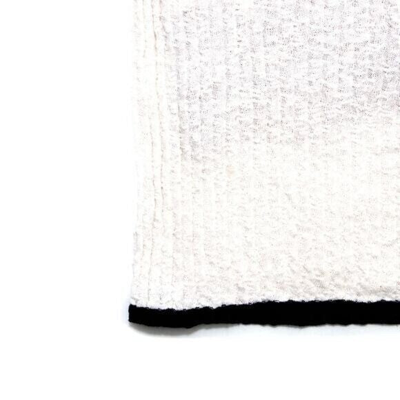 Chanel CC Knit Mini Dress White Cotton Colorblock Cruise Collection