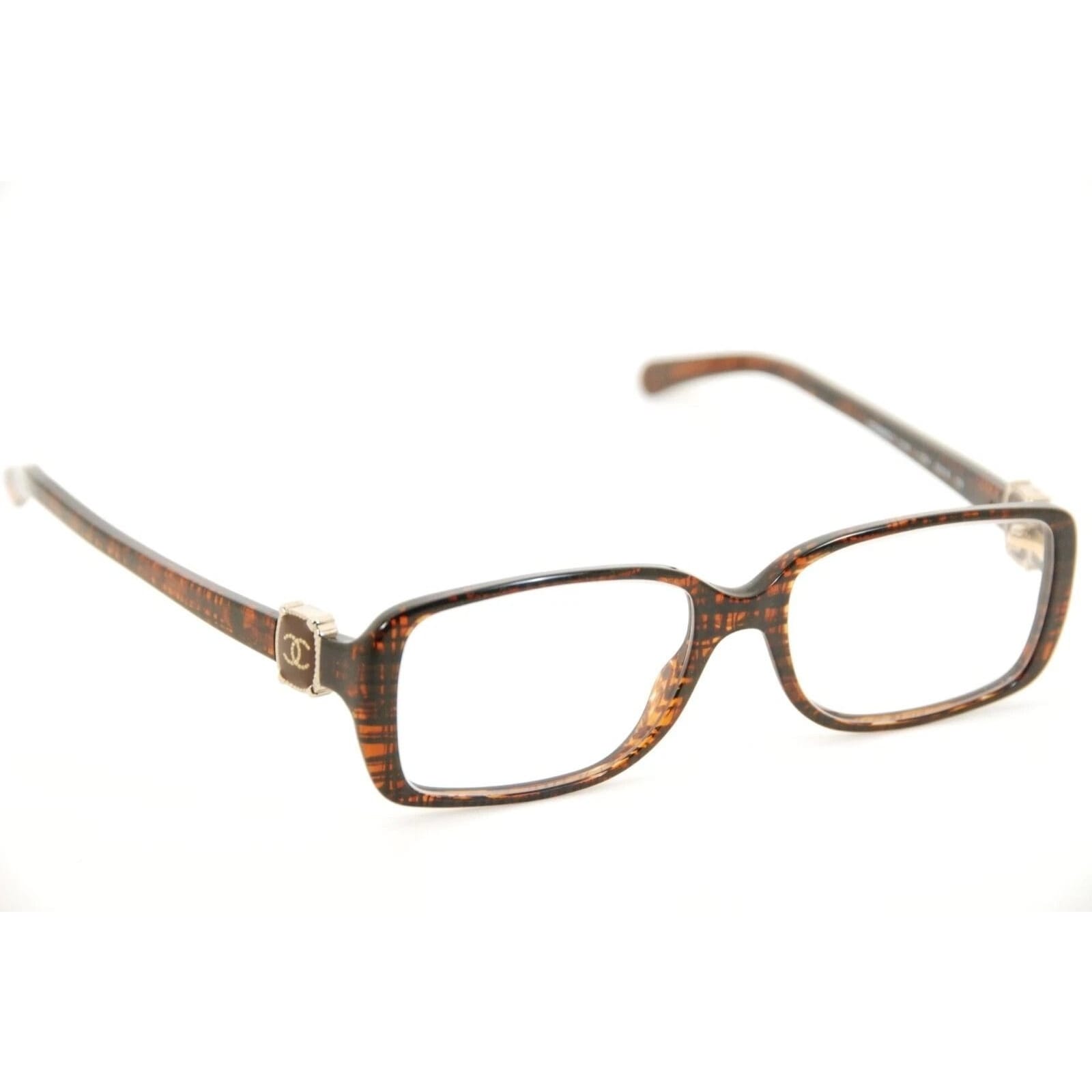Chanel Glasses 3185 C.1204 52mm Brown Tweed Frames Italy Rx