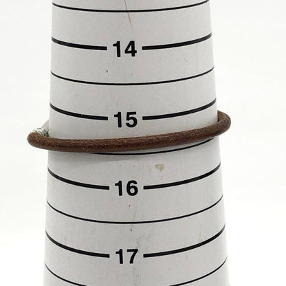 Hermes Jumbo Hook Bracelet Stainless Steel Leather Silver Brown