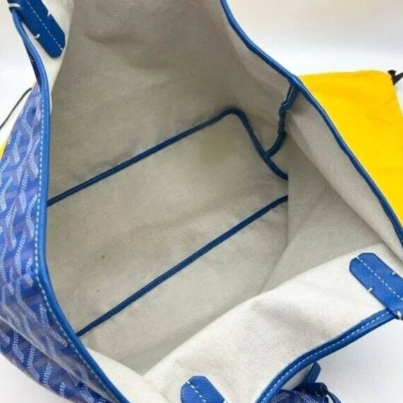 Rare Authentic Goyard Saint Louis PM Blue Shoulder Tote Bag &amp; Pouch