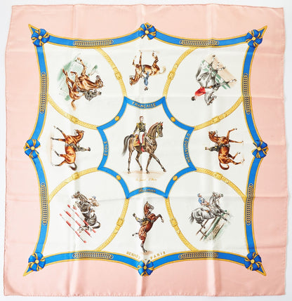 Hermes Silk Scarf Carre 90 Ecole Francaise D'equitation Les General L'hotte 1987