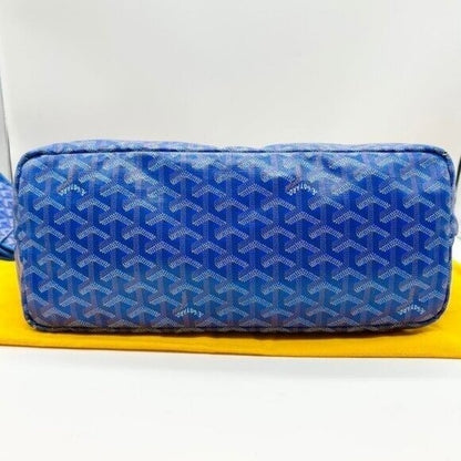 Rare Authentic Goyard Saint Louis PM Blue Shoulder Tote Bag &amp; Pouch