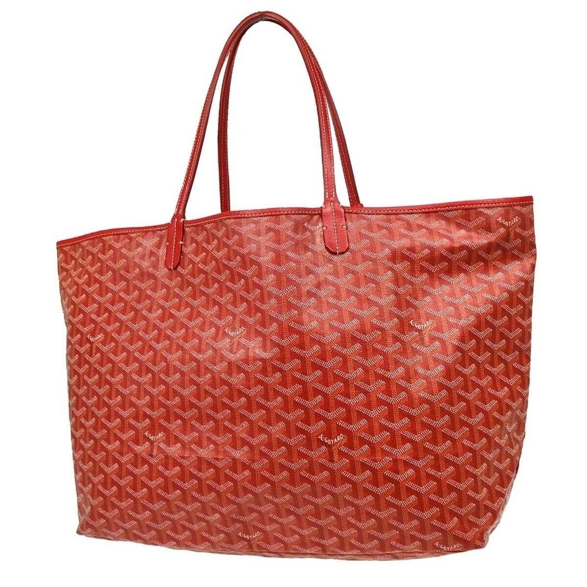 Goyard St Louis GM Red Shoulder Tote Bag & Pouch Goyardine Saint Purse