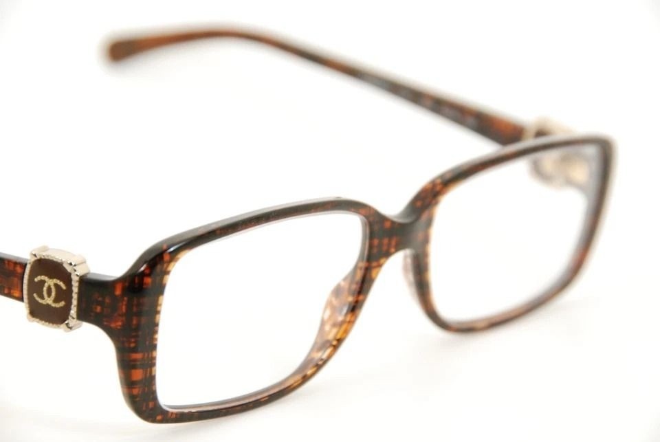 Chanel Glasses 3185 C.1204 52mm Brown Tweed Frames Italy Rx