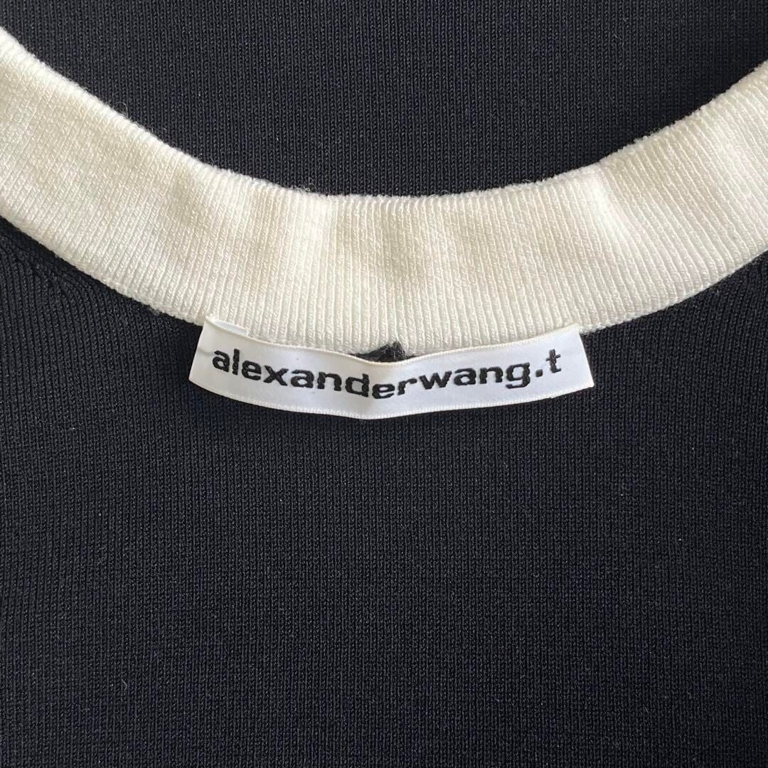 Alexander Wang Logo Jacquard Trim Tank Mini Dress Colorblock Black White XS