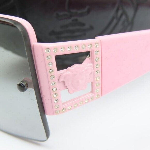 Rare Versace Vintage Medusa Semi Rimless Pink Rose Sunglass Es 90s 2029-B
