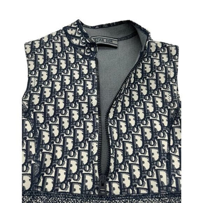 Authentic Christian Dior Trotter Logo Navy Monogram Vintage Dress Y2k Oblique