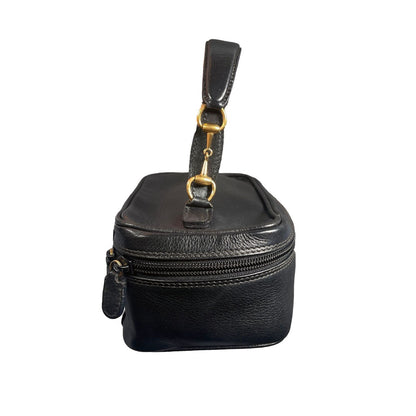 Gucci GG Horsebit Mini Bag Vanity Cosmetic Pouch Case Leather Black