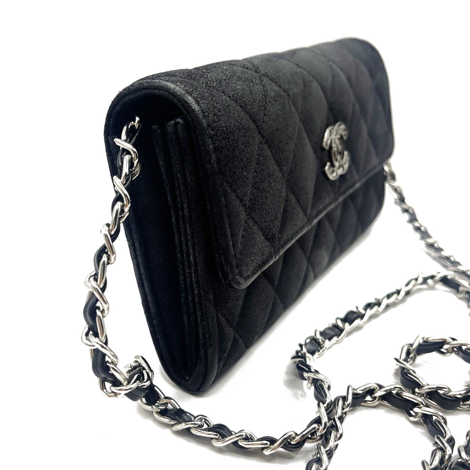 Chanel CC Wild Stitch Lambskin Wallet on Chain Shoulder Crossbody