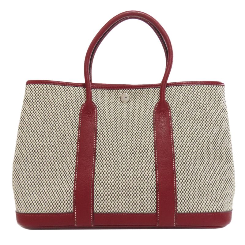 Hermes Garden Party TPM Handbag Canvas Ladies