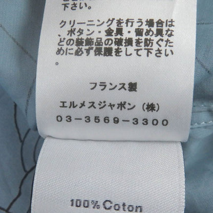 Hermes 24SS Selles En Fragments Finesse 100% Cotton Sellier Button Long Sleeve