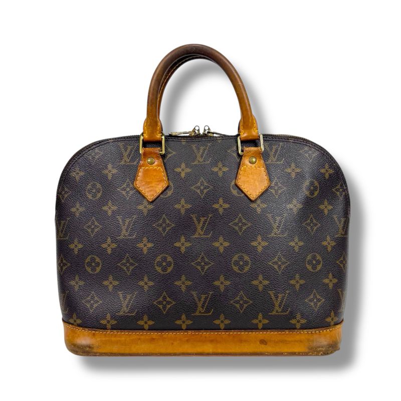 Louis Vuitton Alma PM Monogram Leather Handbag Brown Mini Tote Bag
