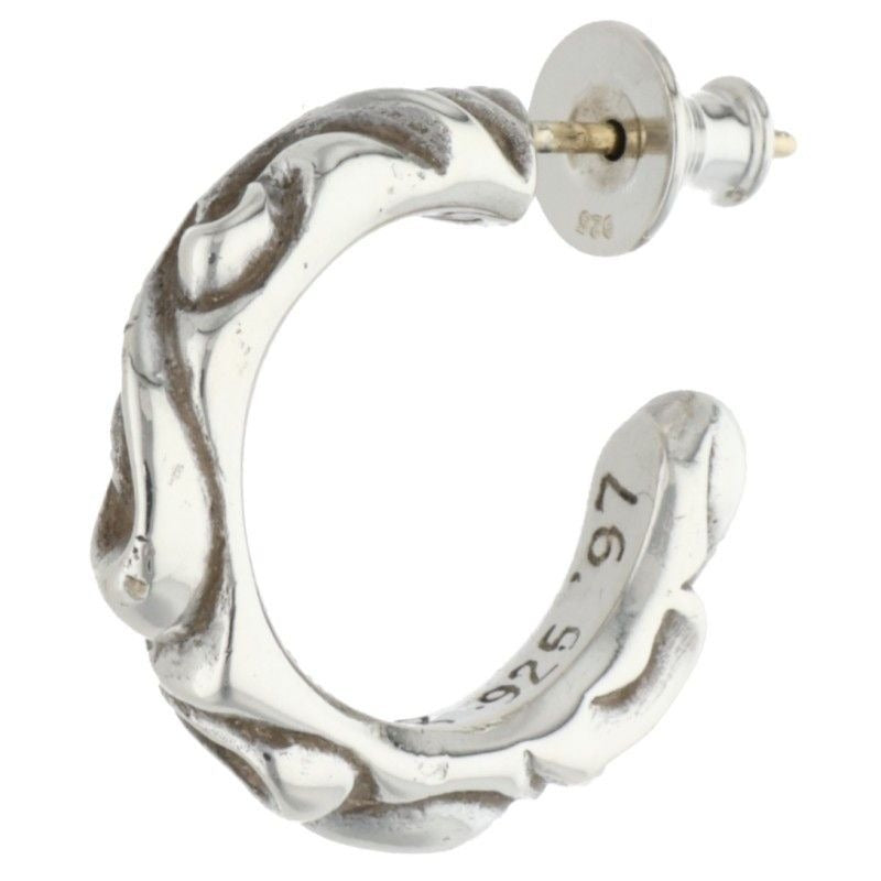 Chrome Hearts Hoop Scrool 1 Scroll Hop Silver Earrings