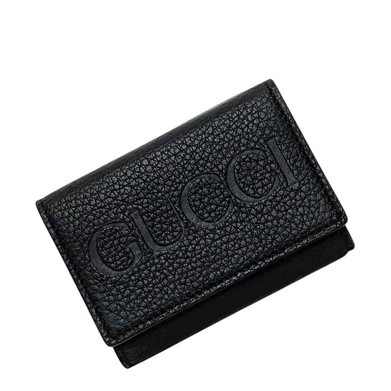 Gucci Trifold Wallet Black 736151 2067 Unused Excellent Condition Leather