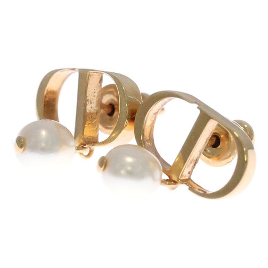 Dior Cdlogo Pearl Earrings White Gold