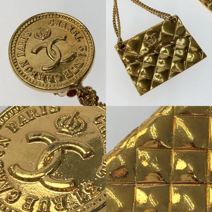 Chanel Coco Mark Matelasse Coin & Bag Motif Earring GP Vintage Box Available