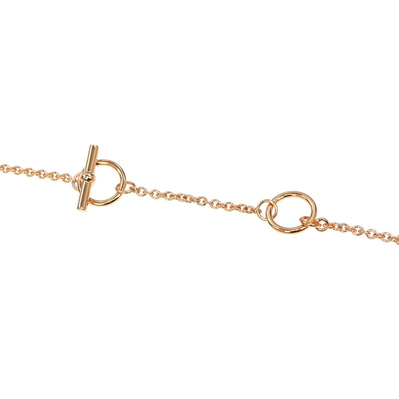 Hermes Necklace Mini Maillon PM Marron Glace Rghardware Chaine D'ancre
